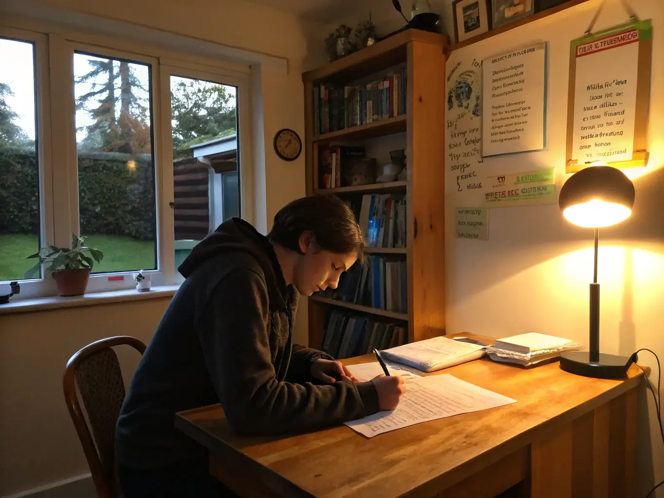 A person is reading a self-improvement workbook, with a pen in hand, ready to take notes and implement new strategies for personal growth and financial success.
